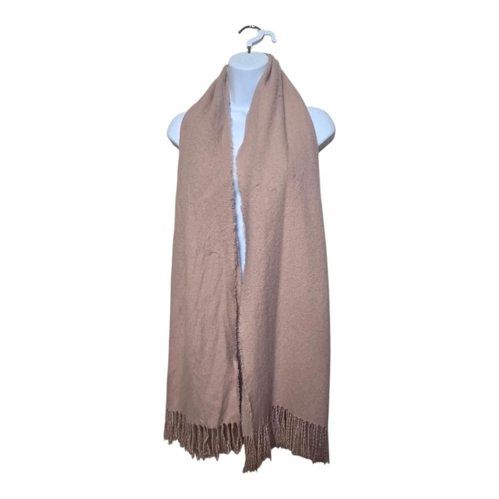 H&M Light Pink Oversized Fringed Scarf/Wrap